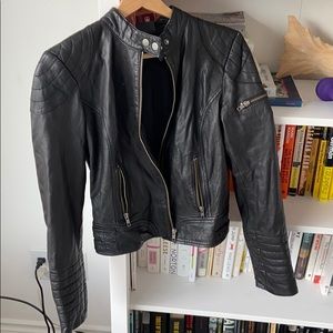 Gently worn small leather trouve jacket